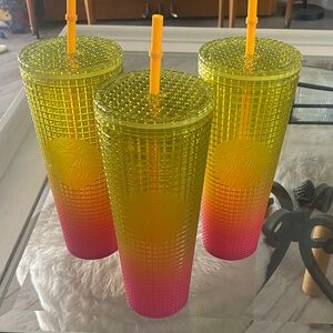 Yellow and Pink Ombré Tumblers